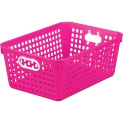 Large Rectangle Book Basket Single Basket Pink Neon by Really Good Stuff Inc