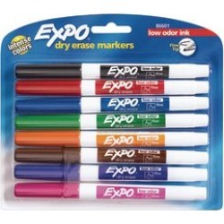 Expo Low Odor Fine Markers 8 ct Assorted by NEWELL BRANDS