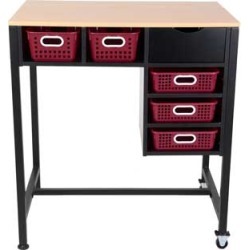 Standing Workstation With Single Color Baskets Royal Red by Really Good Stuff Inc
