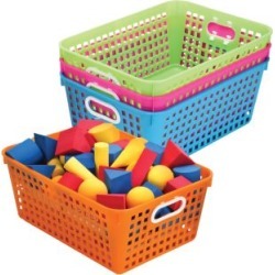 Book Baskets, Large Rectangle Neon Colors by Really Good Stuff Inc
