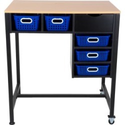 Standing Workstation With Single Color Baskets Blue by Really Good Stuff Inc