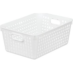 Large Rectangle Book Basket Single Basket White by Really Good Stuff Inc