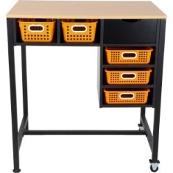 Standing Workstation With Single Color Baskets Orange by Really Good Stuff Inc