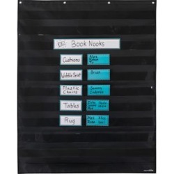 Programmable Pocket Chart and Cards Waves Large Black 1 pocket chart 36 cards Black by Really Good Stuff Inc