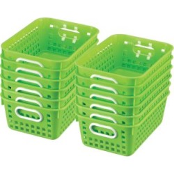Book Baskets Medium Rectangle Green Neon by Really Good Stuff Inc