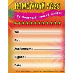 No Homework Reward Pad by Really Good Stuff Inc
