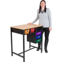 Standing Workstation With Multicolor Baskets by Really Good Stuff Inc