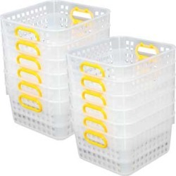 Book Baskets, Square Clear Yellow by Really Good Stuff Inc
