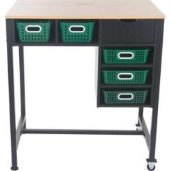 Standing Workstation With Single Color Baskets Royal Green by Really Good Stuff Inc