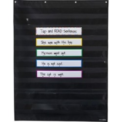 Programmable Pocket Chart and Cards Rainbow Large Black 1 pocket chart 36 cards Black by Really Good Stuff Inc