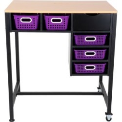 Standing Workstation With Single Color Baskets Purple by Really Good Stuff Inc