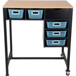 Standing Workstation With Single Color Baskets Water by Really Good Stuff Inc
