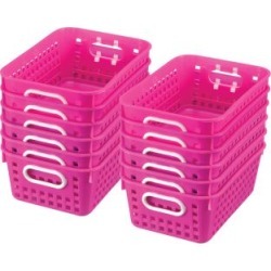 Book Baskets Medium Rectangle Pink Neon by Really Good Stuff Inc