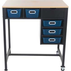 Standing Workstation With Single Color Baskets Royal Blue by Really Good Stuff Inc