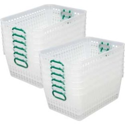 Book Baskets, Large Rectangle Clear Green by Really Good Stuff Inc