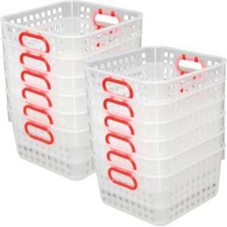Book Baskets, Square Clear Red by Really Good Stuff Inc