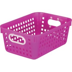 Medium Rectangle Book Basket Single Basket Pink Neon by Really Good Stuff Inc