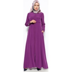 Pocket Detailed Abaya - Purple - Vivezza