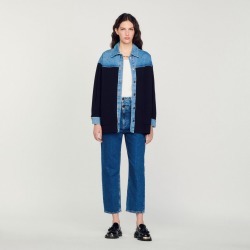 Cardi-coat bi-matière esprit veste