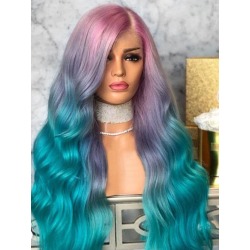 Ombre Long Side Part Synthetic Wavy Wig
