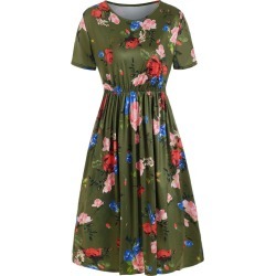 Floral Print Mini A Line Dress