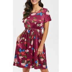 Floral Print Mini A Line Dress