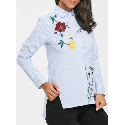 Embroidered High Low Blouse