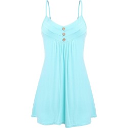 Cami Solid Button Tank Top