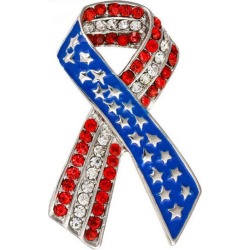 Elegant Rhinestone Pink Ribbon Brooch Fashion Jewelry for Man