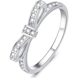 Diamond Crystal Bow Womens Fashion Finger Wedding Ring