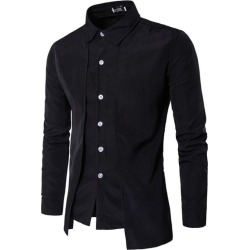 Men Fake Two Pieces Simple Style Casual Fashion Designer Shirts