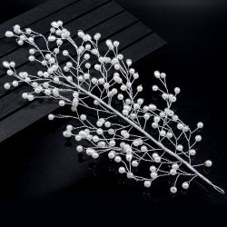 Gold and Silver Full Pearl Leaf Shape Hairpin Hair Jewelry for Wedding Party