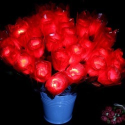 1 Piece Valentine's Day Gift LED Light Artificial Silk Flowers