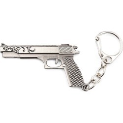 Rifle Pistol Metal Key Ring