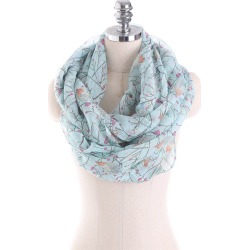 W1031 bird silk yarn bali scarf