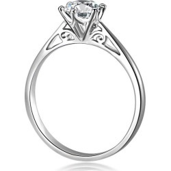 Women White Diamond Plated Wedding Cupronickel Jewelry Rings