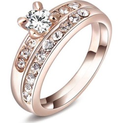 Pair of Rhinestone Wedding Jewelry Rings
