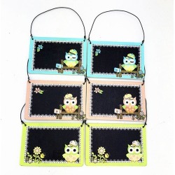 DIY Color Blackboard Owl Small Pendant Home Accessories 6PCS