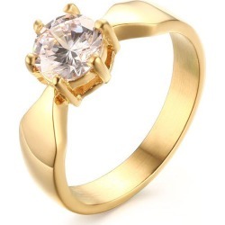 Gold Plated Rhinestone Wedding Ring