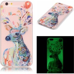 Watercolor Deer Luminous Ultra Thin Slim Soft TPU Silicone Case for iPhone 6 Plus / 6s Plus