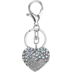 Love Rhinestone Tassel Keychain Key Ring