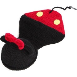Bowknot Cartoon Mouse Shape Knitted Blanket Photography