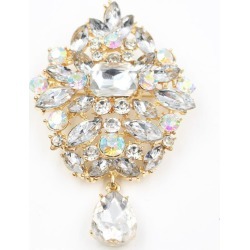New trendy boho Colorful Crystal Flower Brooch Pin Jewelry for Women Cloth and Scarf