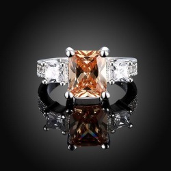 Geometric Artificial Gem Finger Ring