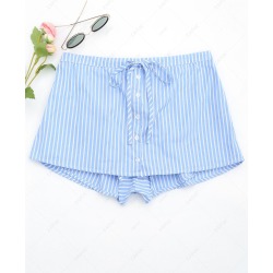 Button Up Striped Skorts