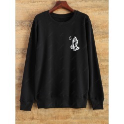 Patterned Crew Neck Sweatshirt