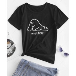 Why Now Bear Print Short Sleeve T-shirt