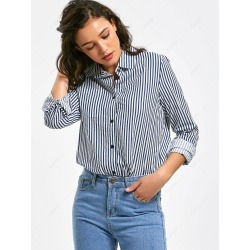 Button Up Striped Pocket Shirt