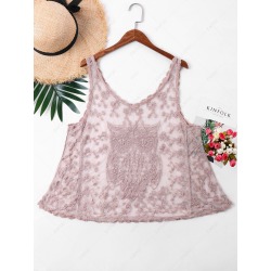 Sleeveless Mesh Cover Up Top