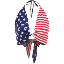 ZAFUL Tied Back American Flag Bralette Top